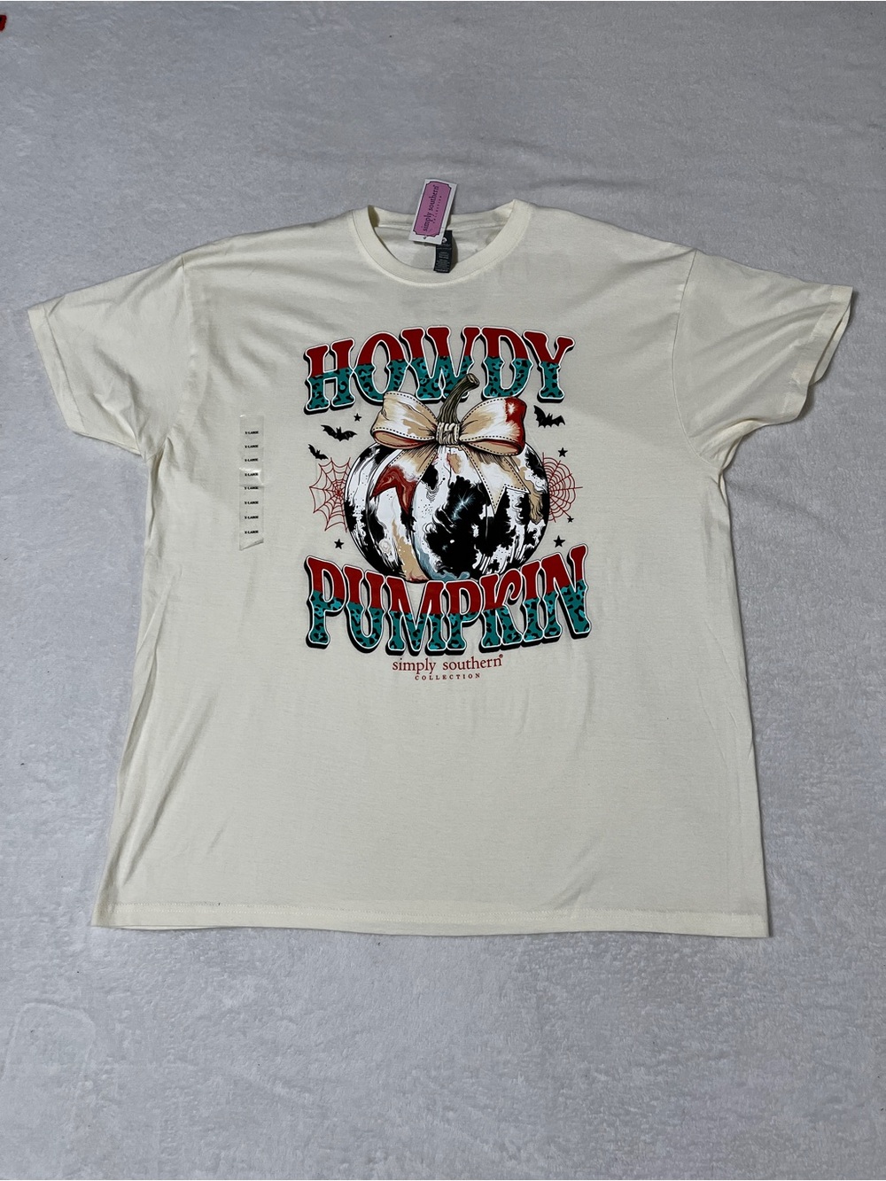 Simply Southern NWT "Howdy Pumpkin" Graphic T-shirt Cream X-Large